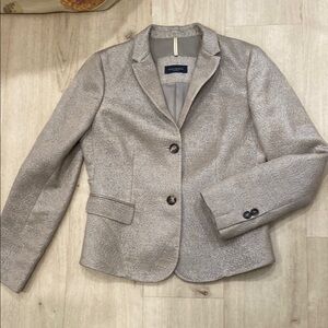 Piazza Sempione Silver Blazer with Notched Lapels and Structured Shoulders